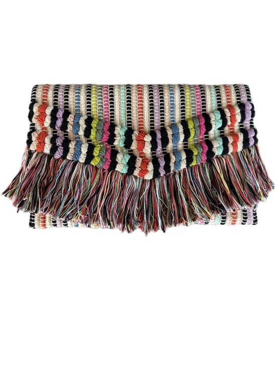 Handbags - Stella & Dot Taj Clutch Bohemian Fringe Colorful Purse Woven Bag Summer Chic